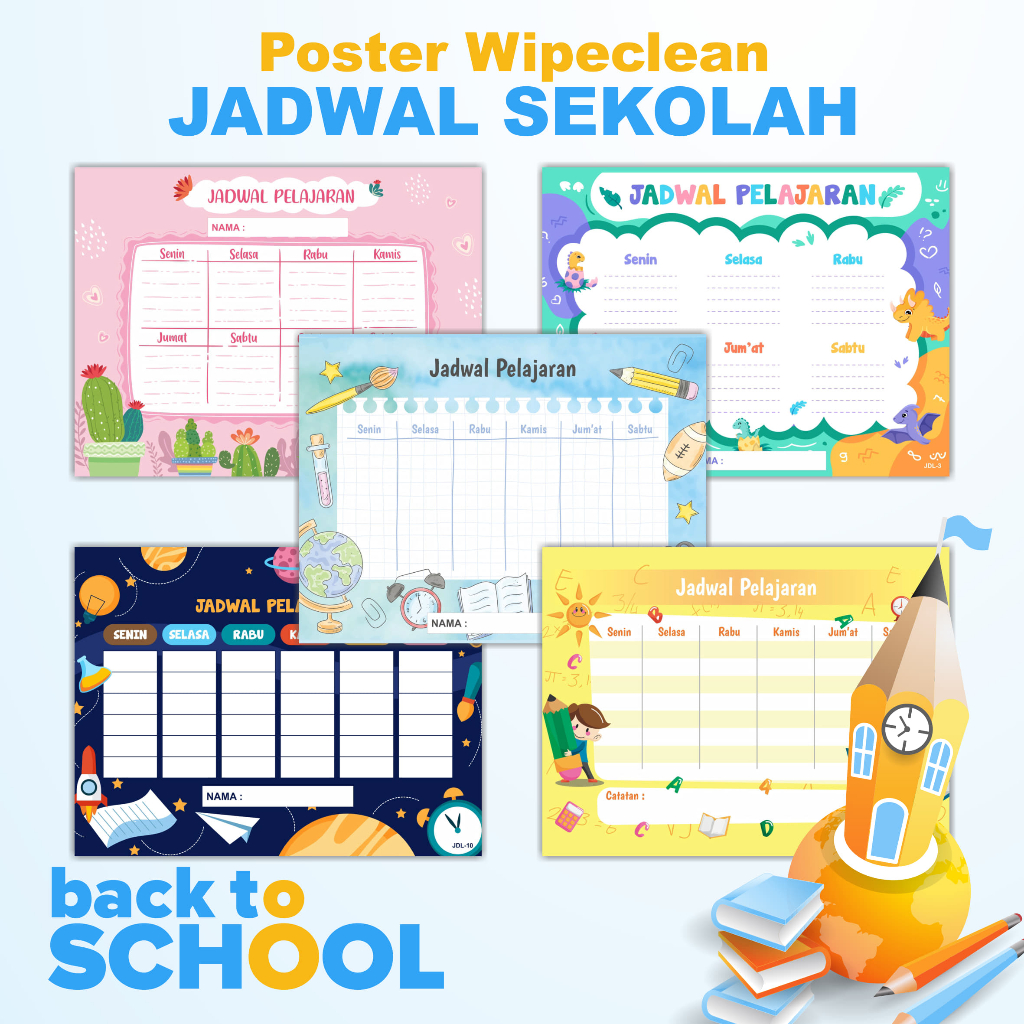 

Poster JADWAL PELAJARAN wipe clean - Jadwal Pelajaran Sekolah