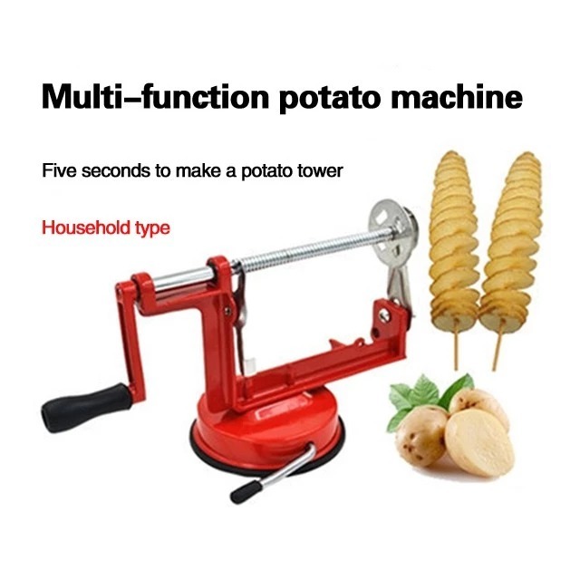 Spiral Potato Slicer Chips Pengiris Pemotong Serutan Parutan Putar Ulir Keripik Kentang Ubi Singkong