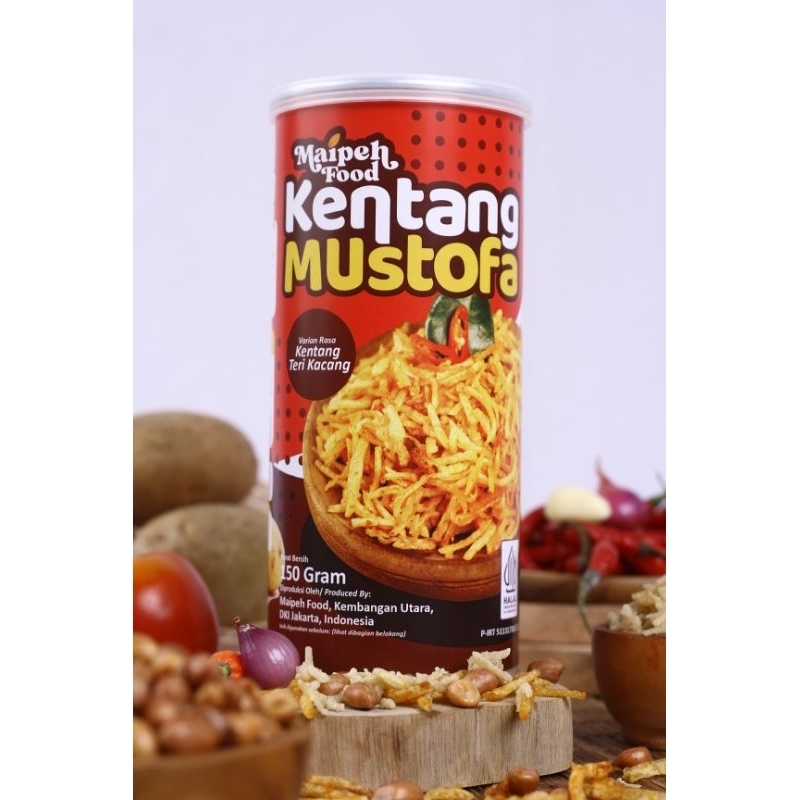 

Kentang mustofa Kentang Teri Kacang oven Maipeh food Premium tabung isi 150 gram harga untuk 1 tabung - Varian Rasa Kentang Teri Kacang