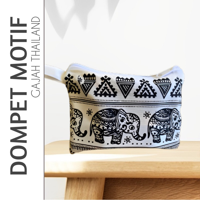 Dompet Gajah Motif Thailand/Dompet Mini/Dompet Coin/Dompet Souvenir