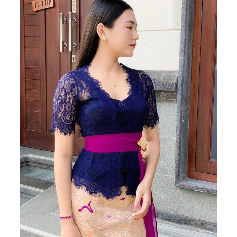 kebaya jadi bordir metalik glossy juwita terbaru murah terlaris kebaya brokat tangan pendek kebaya e