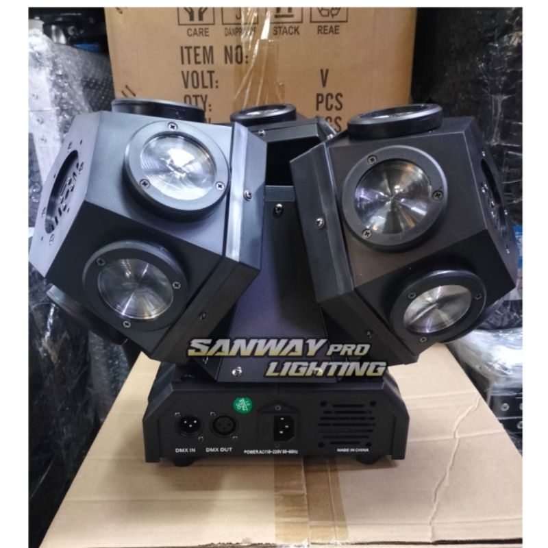 Moving Head Ball 3 Head with Laser RGB 18x10w full color Moving head 3ball LED + laser