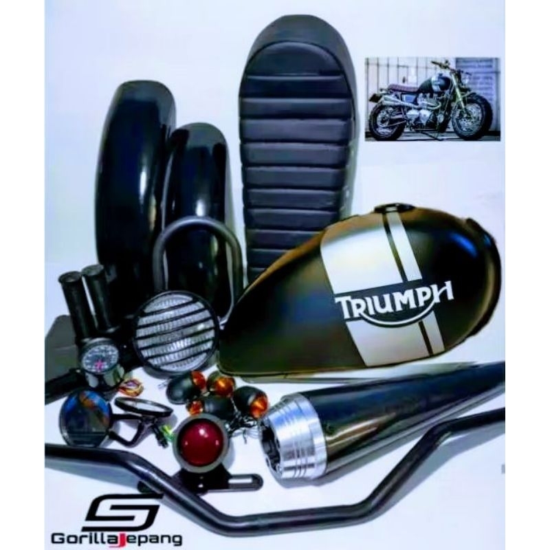 Promo paket tangki japstyle Megapro thunder scorpio Tiger Byson custom aksesoris motor