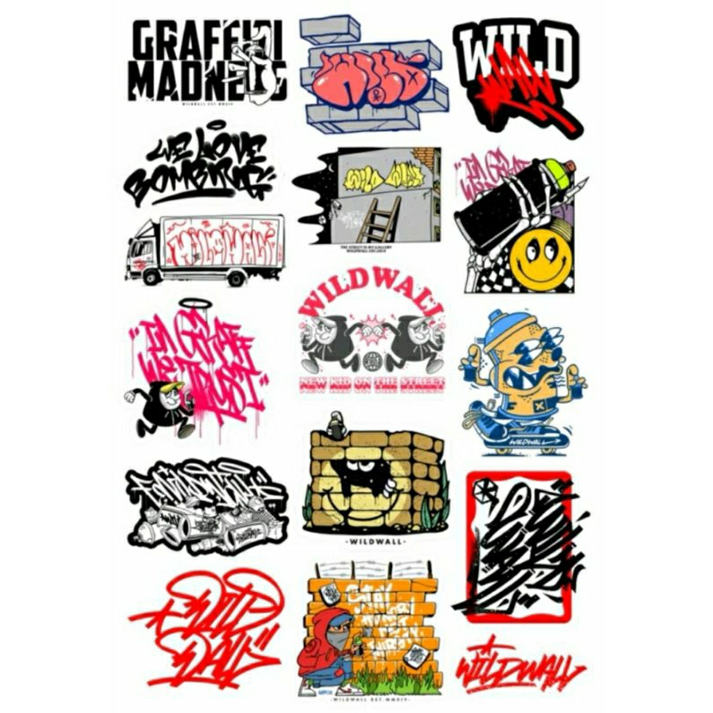 

STIKER GRAFITI RANDOM 40 PCS, KEREN TAHAN AIR