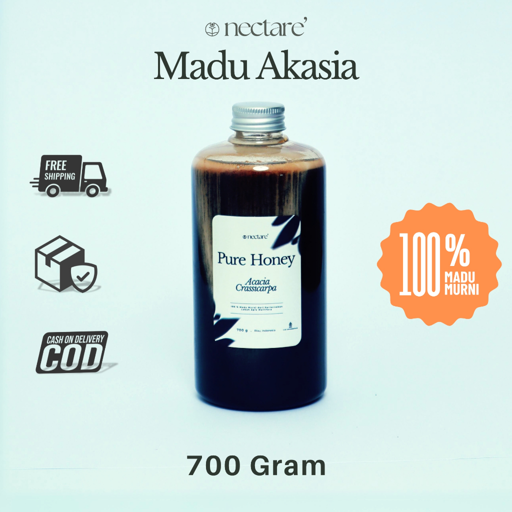 

Nectare’ Madu Akasia Murni 100% Alami Tanpa Campuran Raw Honey Asli 700 Gram