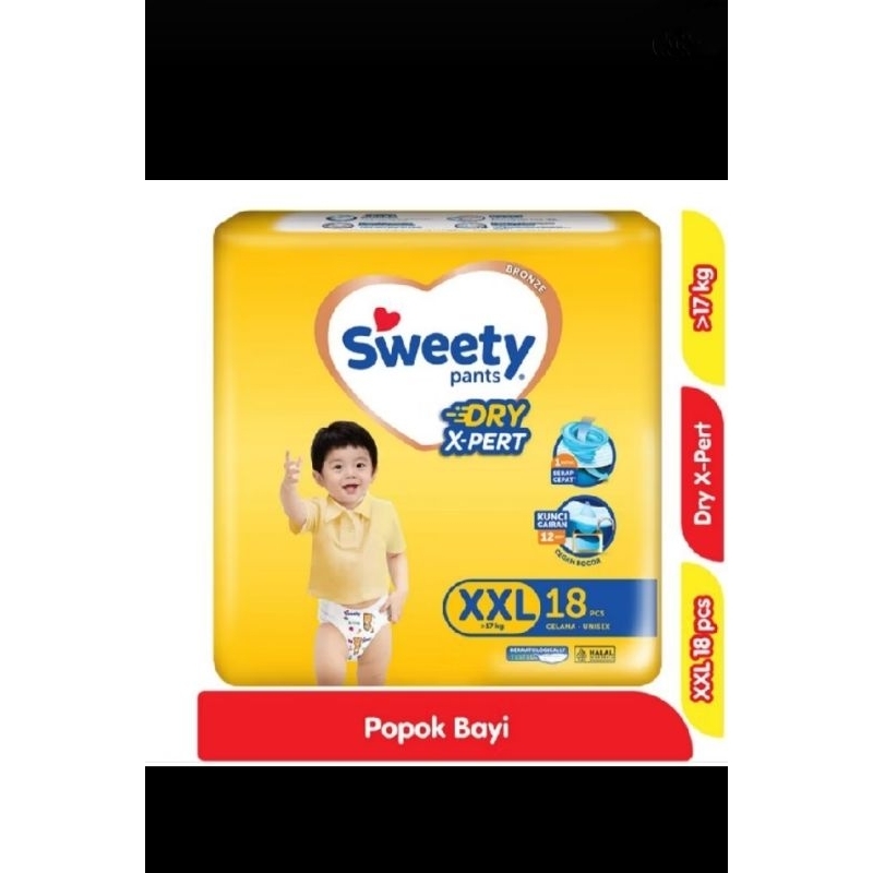 1 Ball/ 18pcs Pempers Sweety bronze pants XXLEcer&Glosir#pempers murah#sweety bronze pants, silver p