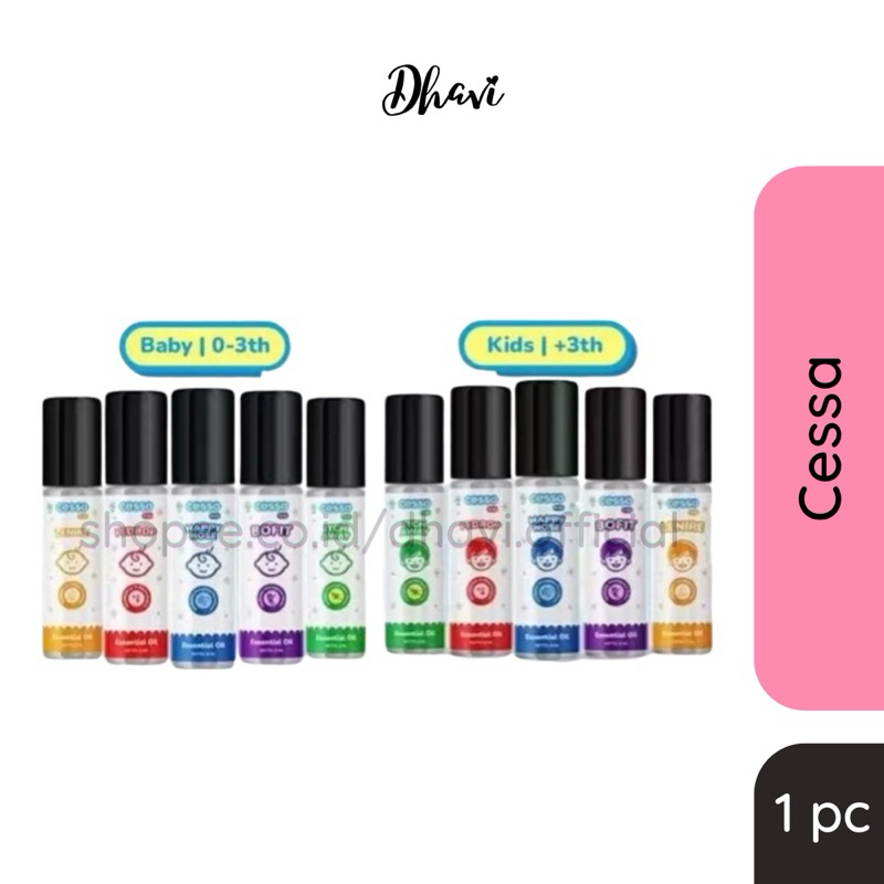 CESSA Baby Kids Natural Essential Oil 8ml Cessa Biru Cough N Flu Happy Nose Batuk Pilek Merah Fever 