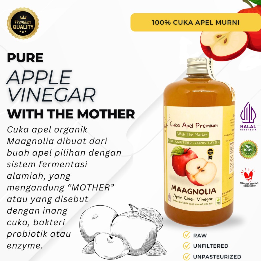

Cuka Apel Maagnolia 500ml Premium With Mother