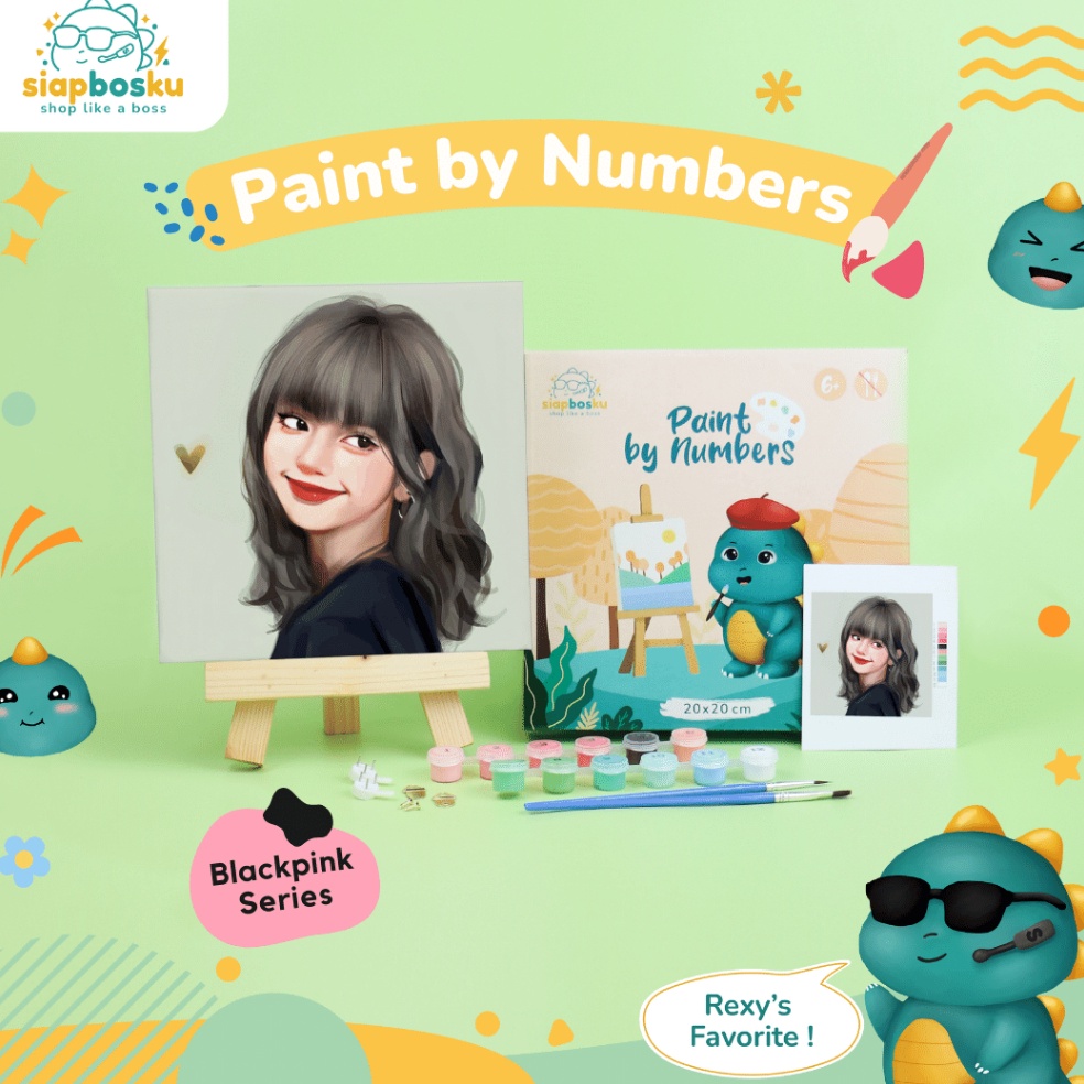 

KODE U39H PAINT BY NUMBER 2x2 CM BLACKPINK SERIES KANVAS PAINTING KIT WITH FRAME SIAP LUKIS