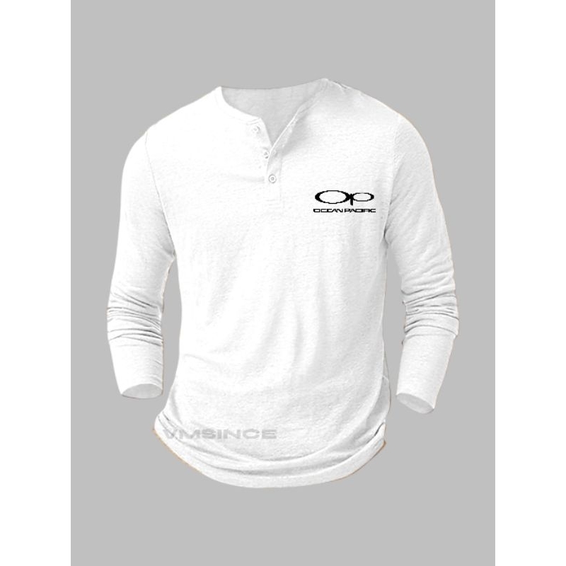 KAOS HANLEY LOGO OP/KAOS KANCING 3 LOGO/KAOS KANCING LENGAN PANJANG/KAOS KANCING/KAOS