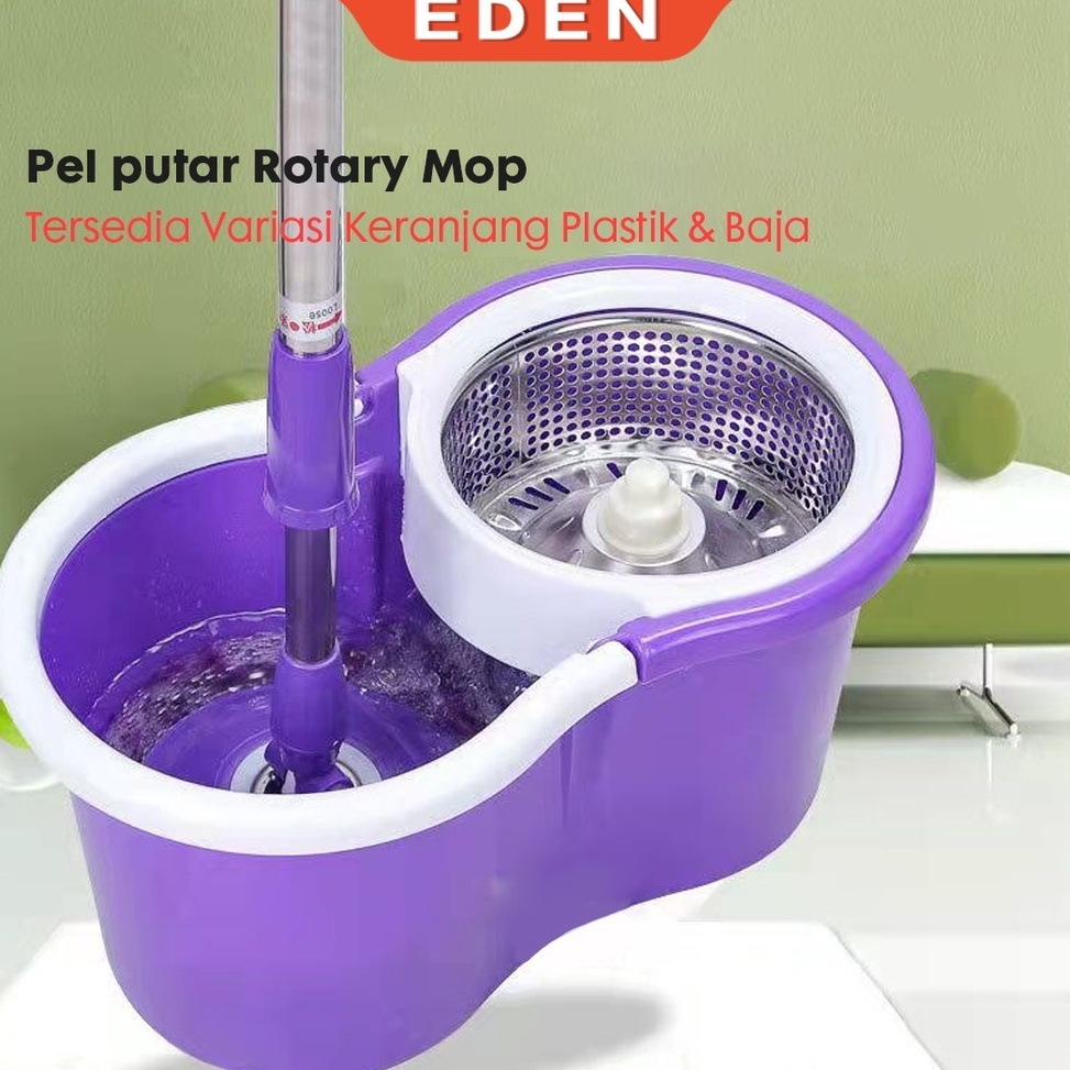 Murah Luar Biasa Set Alat Pel Lantai STAINLESS Super Mop Dengan Ember Pencuci Putar  hand preassure 