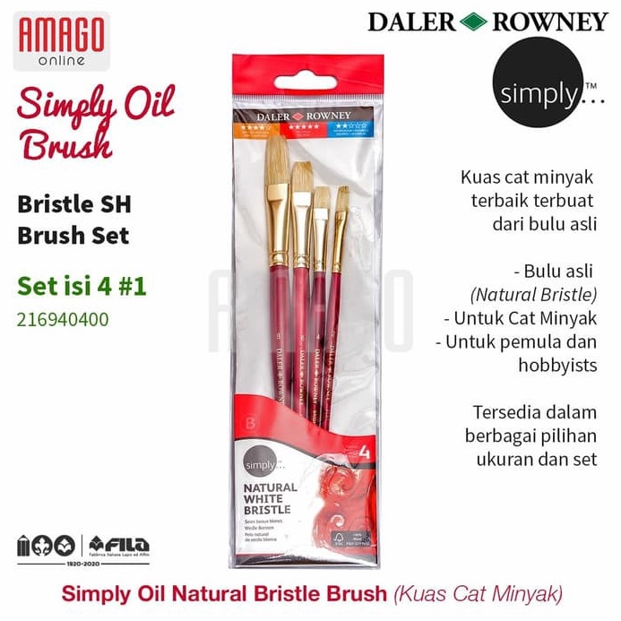 

KODE X66E DALERROWNEY Simply Oil Bristle SH Brush Set 4 pcs 1 216944