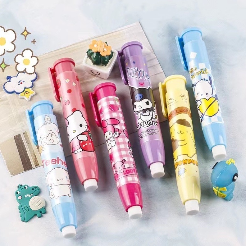 

Promo Harian Penghapus Mekanik CETEK Penghapus Lipstik lucu gambar karakter Sanrio Kuromi Cinamonroll melody A119