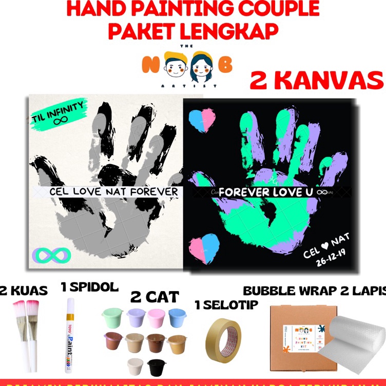 

Ready Terupdate Hand Painting Kit Canvas By The Noob Artist Kanvas Cap Tangan Couple Canvas 2x2 cm Kanvas Lukis Tangan Couple