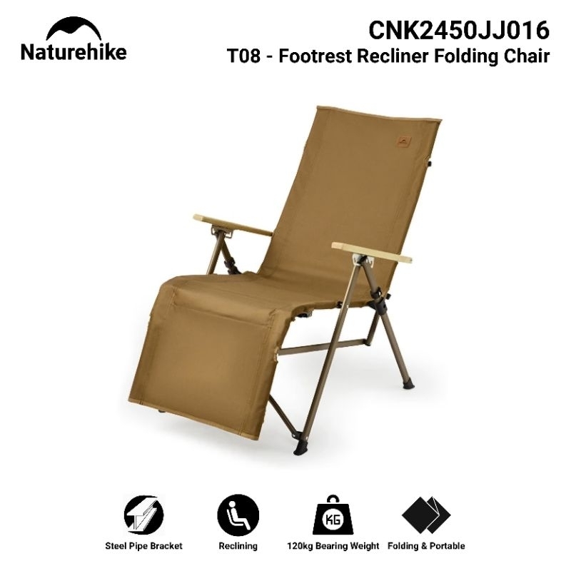 KURSI LIPAT NATUREHIKE CNK2450JJ016 TWILIGHT T08 QUICK OPENING FOLDING CHAIR WITH FOOTREST RECLINING
