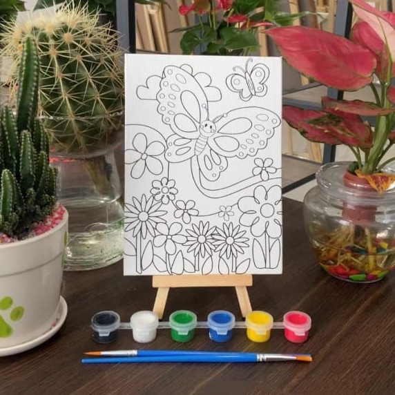 

Specia Sale BS Kanvas Lukis Sketsa Gambar Siap Pakai Papan Kanvas Lukis Menggambar DIY Set Anak Kado Ulang Tahun Hampers