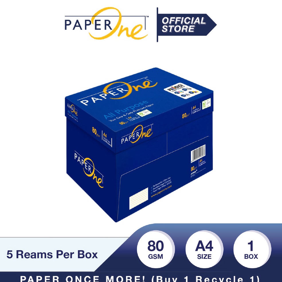 

KODE R24X PaperOne Kertas A4 8gr All Purpose 1 Box 25 lembar Kertas HVS A4 Kertas Fotopy