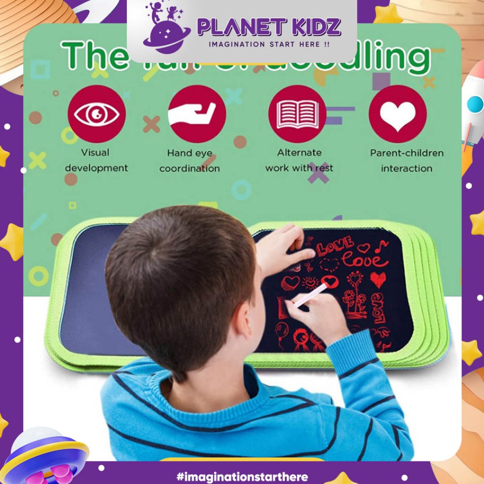 

KODE I65O PLANETKIDZ BK82 Buku Gambar Portable Ajaib Reusable Bisa Dihapus 1 Hal Free 2pcs Tissue dan 6 Spidol