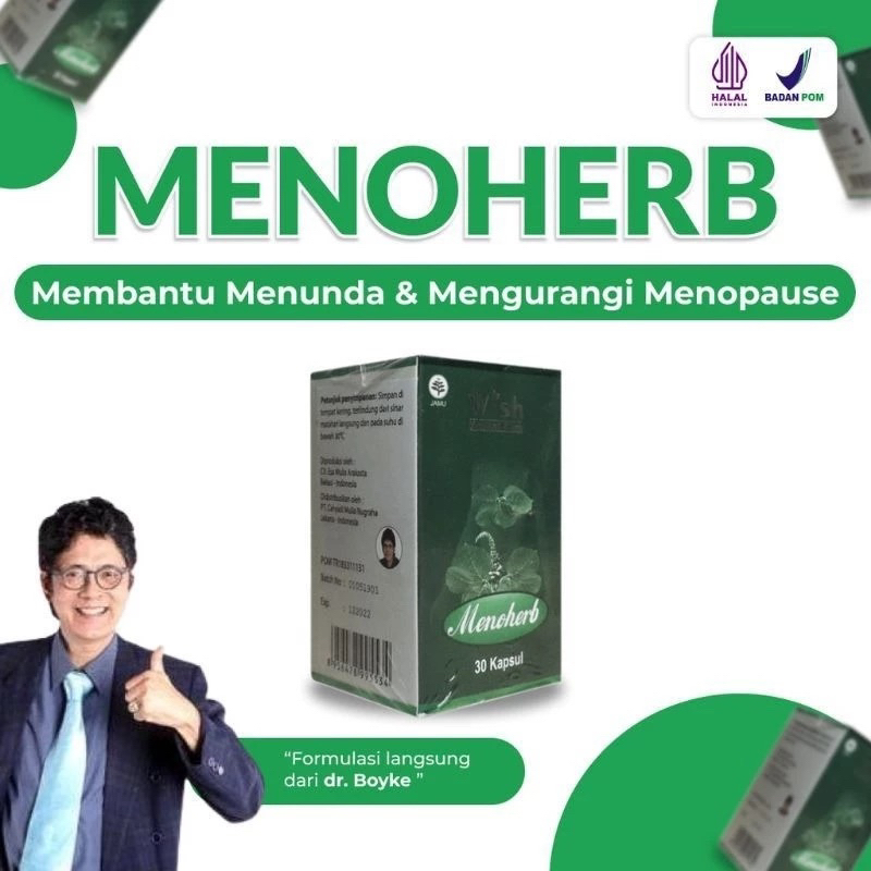 Menoherb Asli Original Suplemen Kesehatan Wanita Mengatasi Gejala Pre Menopause Dr.Boyke Wish Menohe