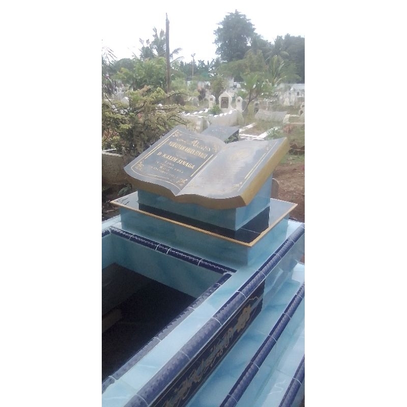 Batu nisan keramik buku kaligrafi ukuran dewasa full badan gratis ongkir Binjai