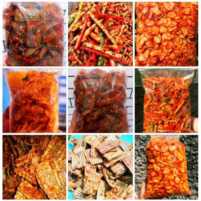 

paket cod EXTRA PEDAS kerupuk seblak beton/paket 250gram-500gram