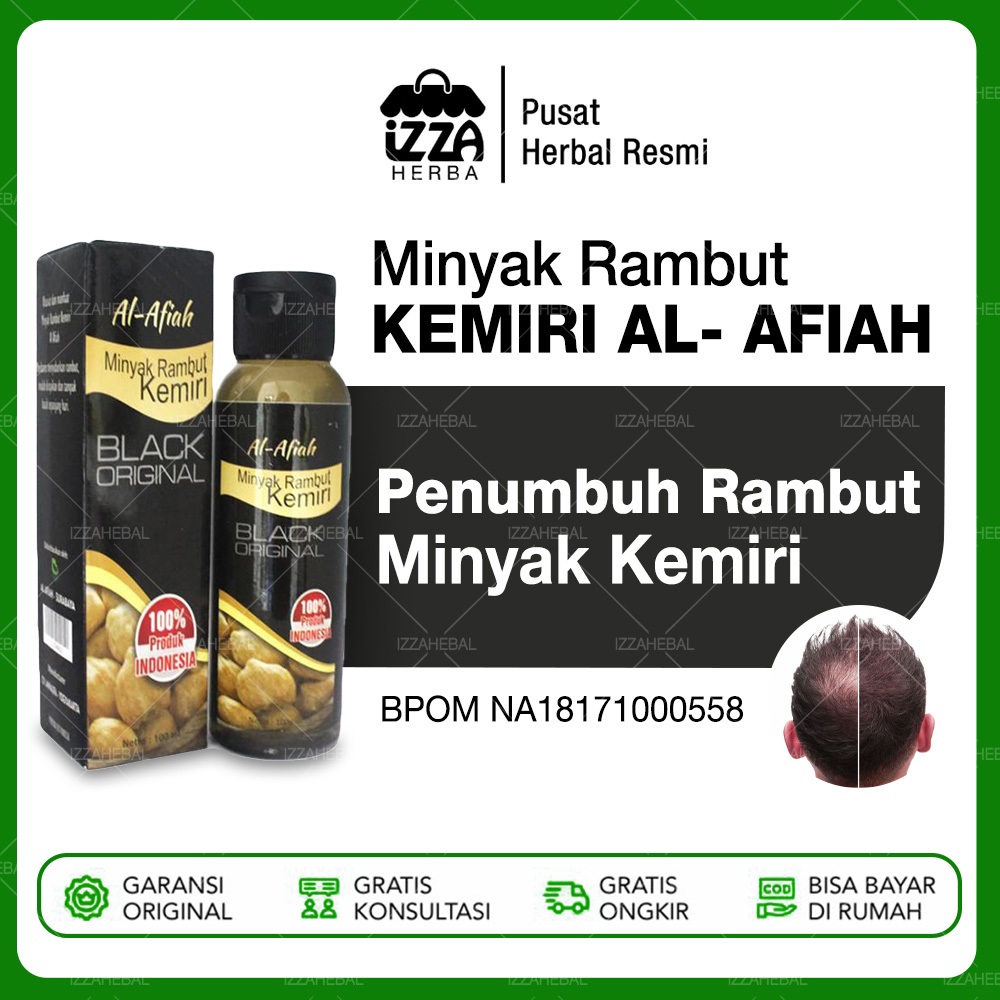 OBAT PENUMBUH RAMBUT MINYAK KEMIRI AL AFIAH Cepat Dan Tebal Panjang Jidat Lebar Rontok Ketombe