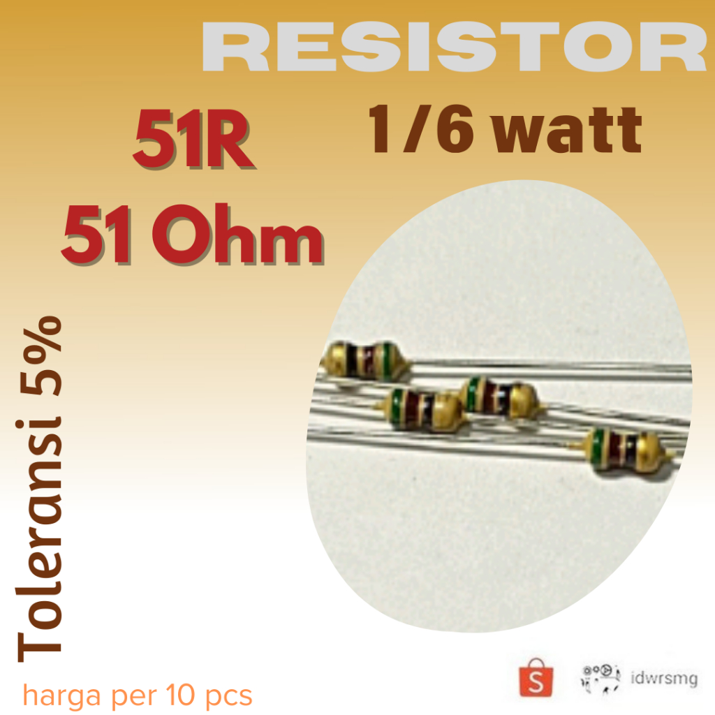 R Resistor 51R R51Ohm 1/6w 51 ohm 51ohm 1/6 watt 5%