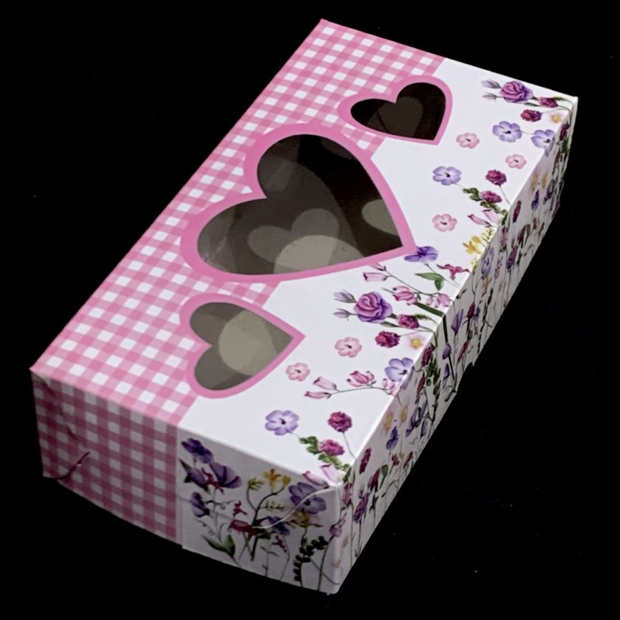 

(5 Pcs)Dus Kue Brownies 20x10x5 Cm Box Kemasan Snack Kotak Risoles Kue Basah Motif Bunga Love
