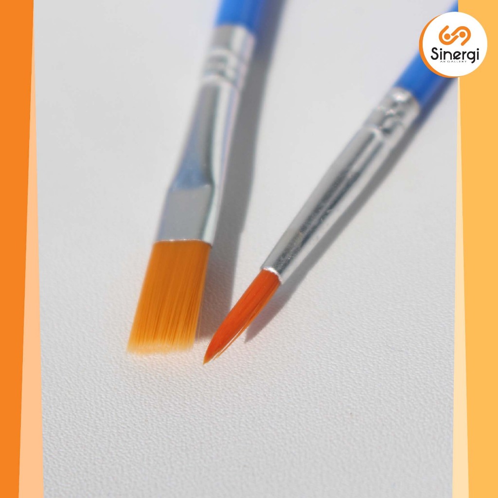 

Kuas Lukis Ujung Rata & Lancip Bahan Nylon Lembut Kuas Mewarnai, Melukis, Perlengkapan Lukis