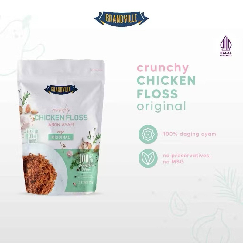 

Grandville Abon AYAM Crunchy Single Pack Original abon cipung