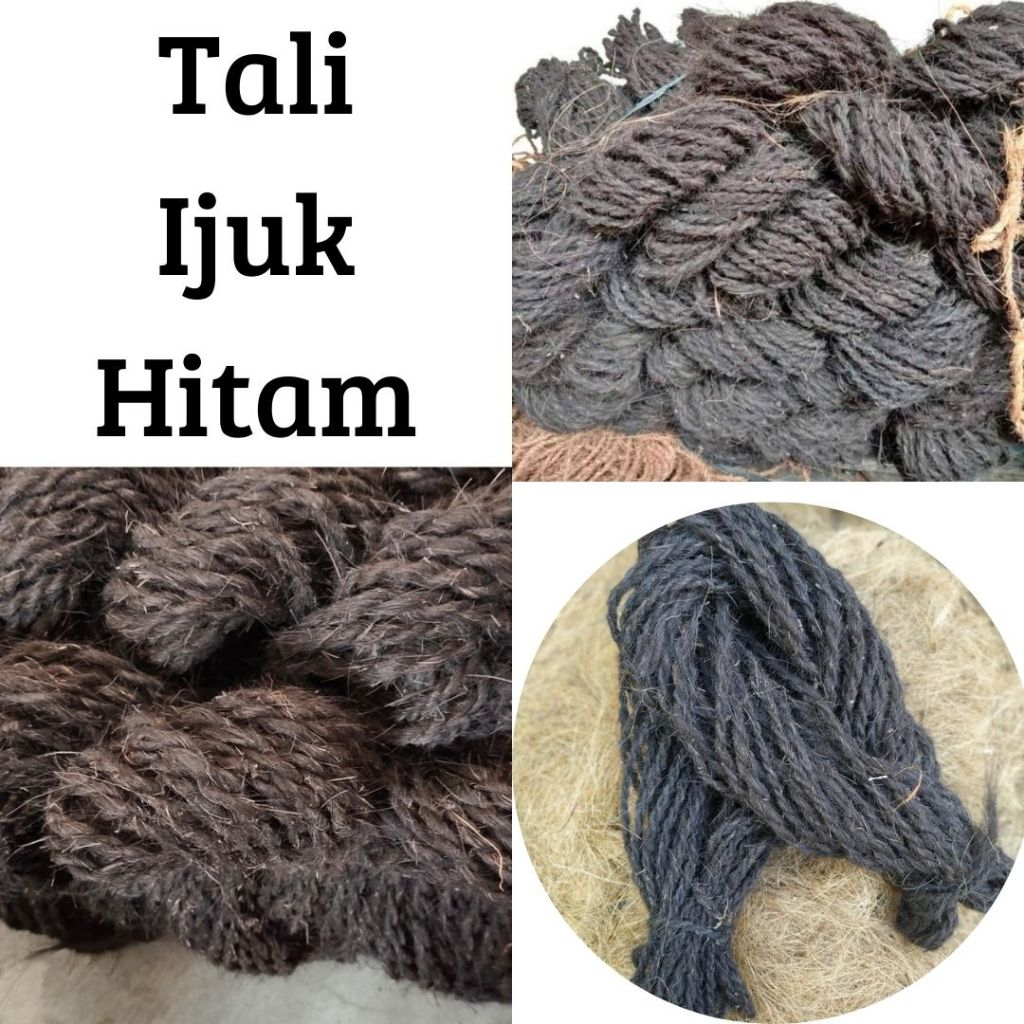 Tambang Ijuk Hitam , Tali Ijuk untuk Bambu Gazebo Kuat & Anti Lapuk