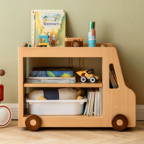 Rak Penyimpanan Kayu Jati Mobil Anak Unik