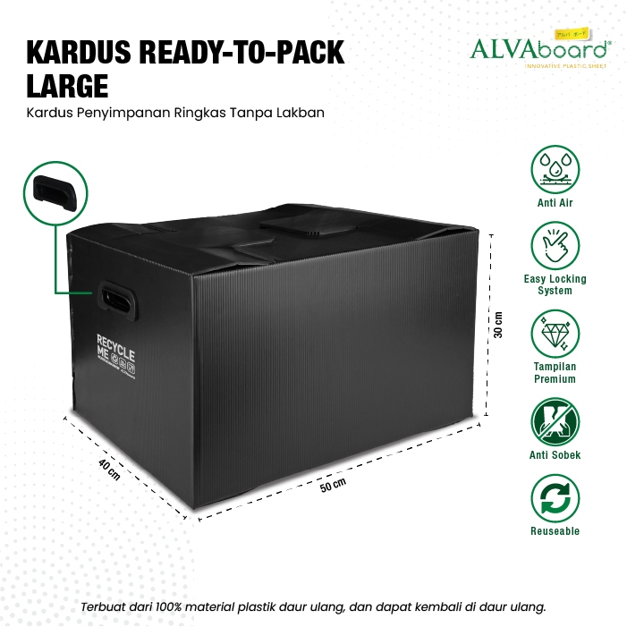 

Kardus Packaging Box Pindahan ALVAboard Ready To Pack Ukuran 50x40x30 cm (P x L x T)