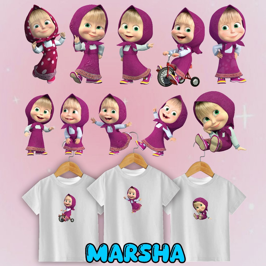 

Sablon Setrika DTF Kaos Anak Tema MARSHA ukuran 10 CM Sablon DTF Printing Gambar Kartun - Sablon Satuan Custom Desain Vector Kartun Terbaru