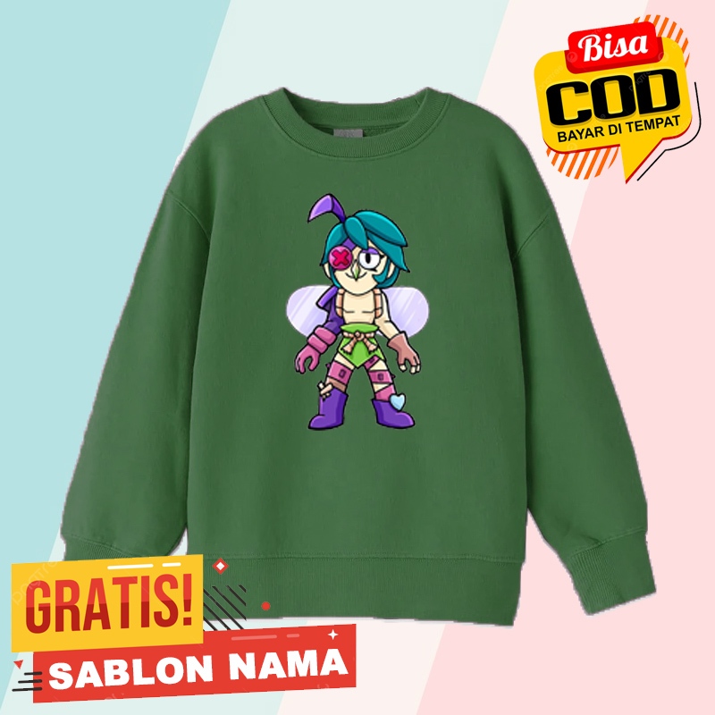 JAKET SWEATER ANAK MOTIF ANGELO FROM BRAWL STARS CHARACTER