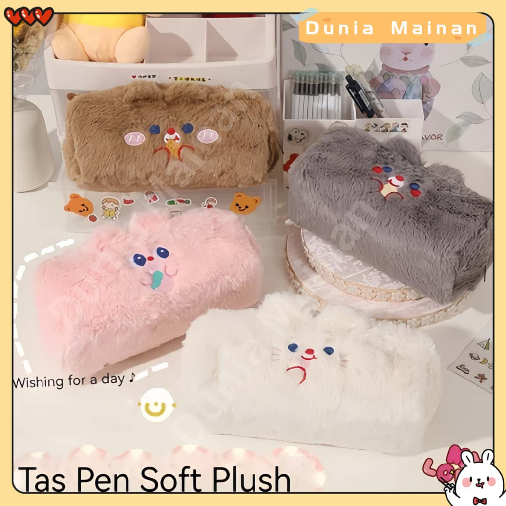 

Tempat pensil bulu soft cute/ Pouch makeup kecil Beruang lucu/ Tas pensil kosmetik/ Fluffy and Cute Pencil Case /Travel Pouch/ Pouch makeup kecil