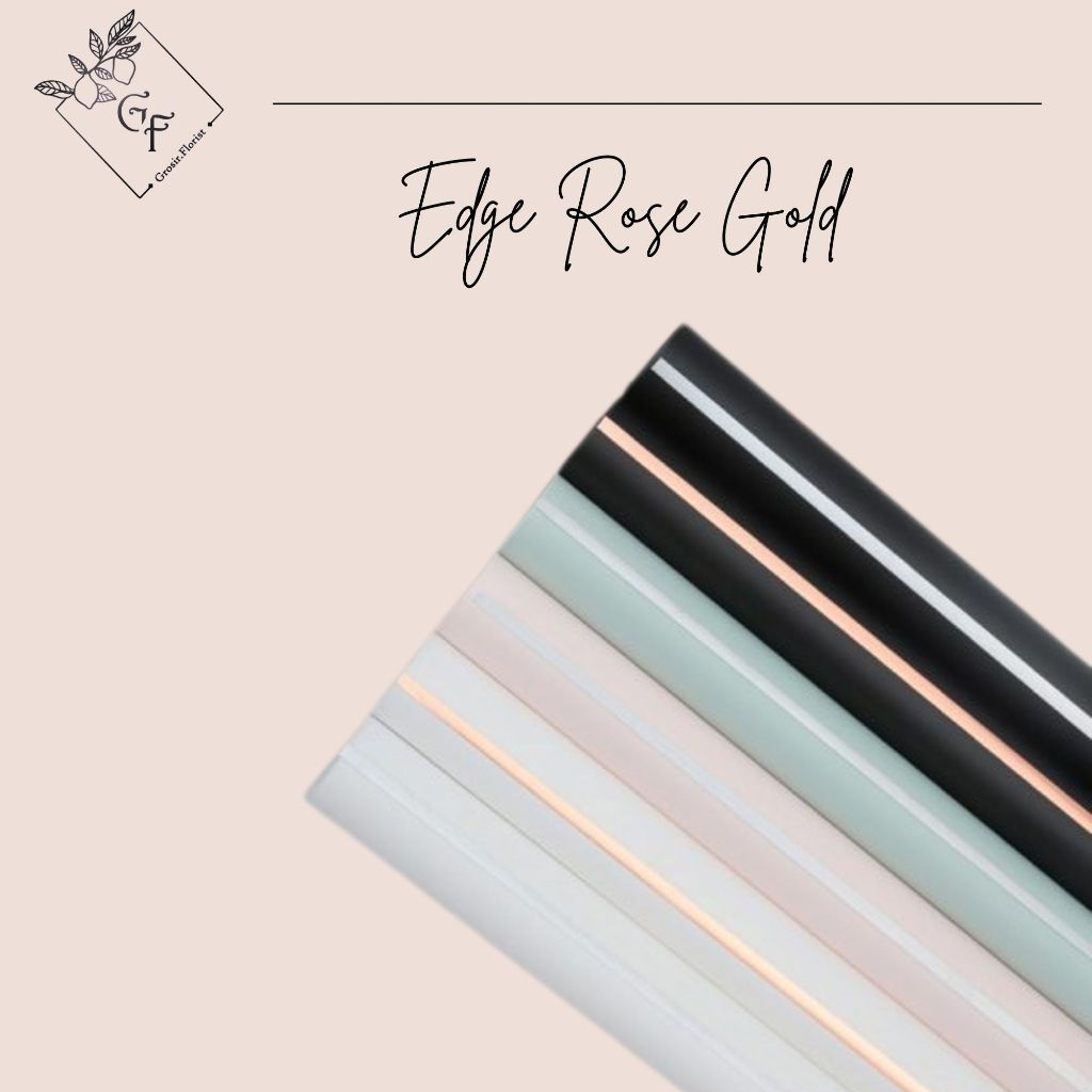 

TERLENGKAP Wrapping Paper EdgeRose Gold Line Cellophane Kertas Buket Handbouquet kertas transparant