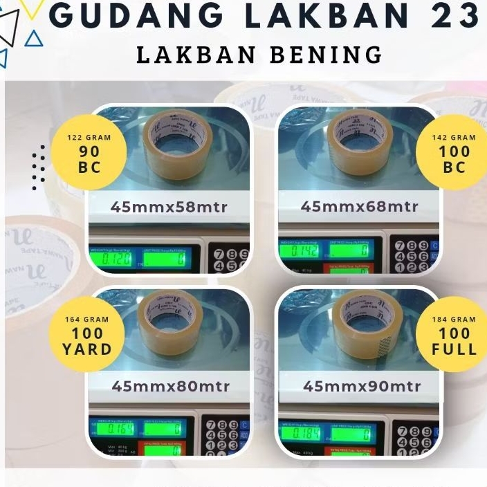 

(Eceran 1 pcs ) Lakban bening 90 Yard / Lakban Bening 100 Yard / Lakban Bening 200 Yard Harga Termurah Kualitas Ekspor Tidak Mudah Putus Daya Rekat Kuat