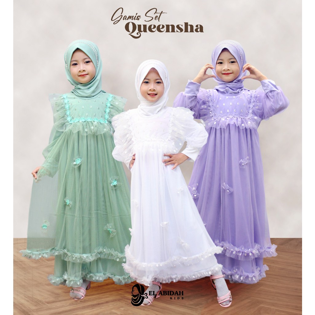 QUEENSHA DRESS GAMIS ANAK PEREMPUAN by EL ABIDAH KIDS