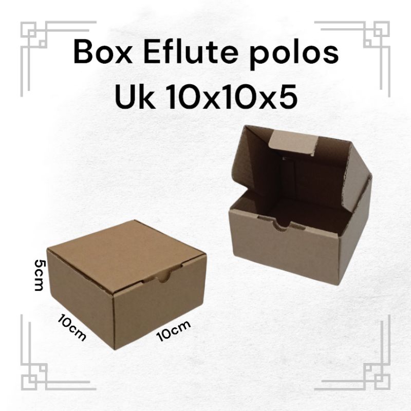 

Box Eflute polos uk 10x10x5 untuk kemasan donat isi 1, kemasan souvenir.