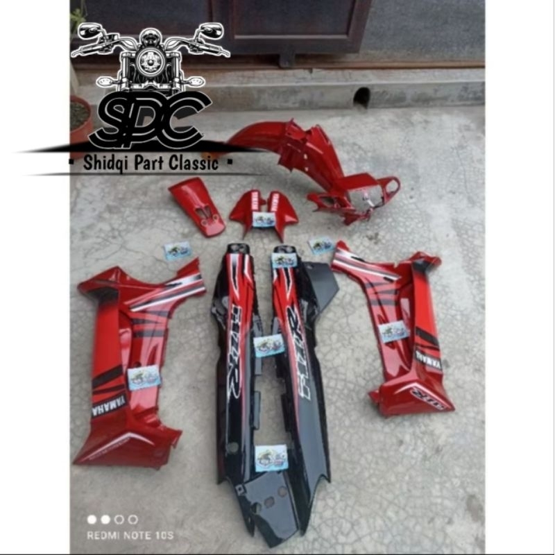 Paket Body Full Set Yamaha FizR Fiz R Vega R Lama Old warna Merah Maroon marun kombinasi Warna Hitam
