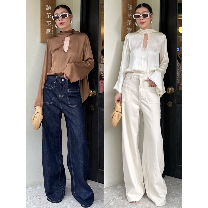 long jeans / jeans / kulot jeans