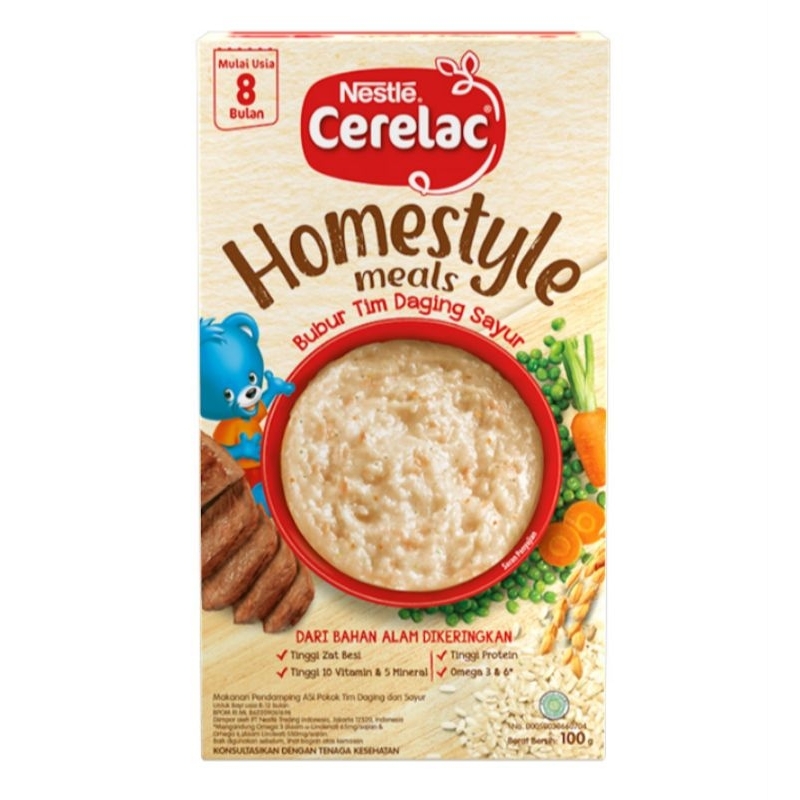 CERELAC Homestyle Bubur Tim Daging Sayur 100 gram BAYI USIA DI ATAS 8 BULAN