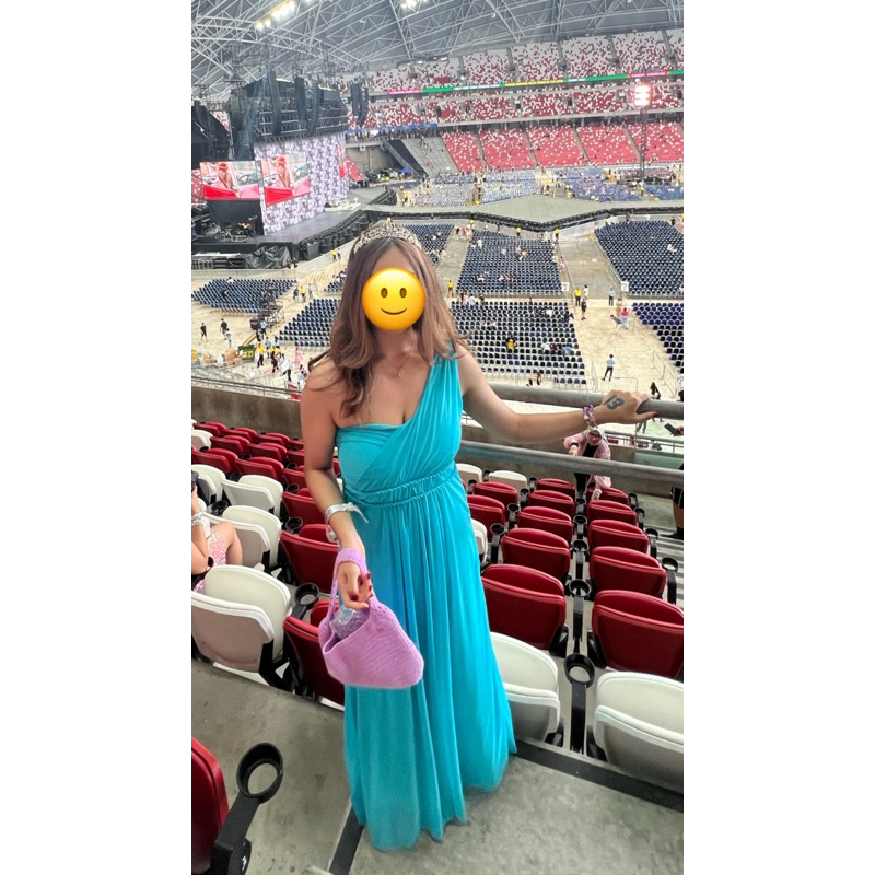 [PRELOVED] BLUE LONG PROM DRESS / PRINCESS DRESS