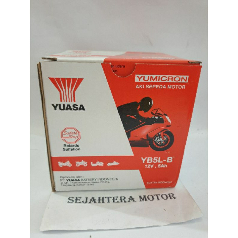 Baterai Aki SEMI KERING asli YUASA YB5L-B BASAH GRAND