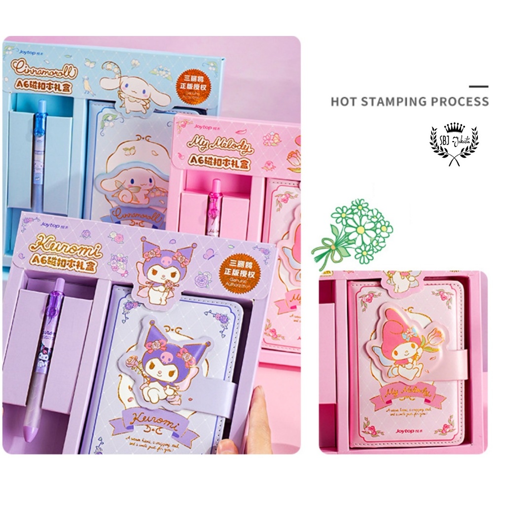 

RB Notebook diary gift set Sanrio original licensed Buku Memo dengan Pen Kuromi Cinnamoroll Melody