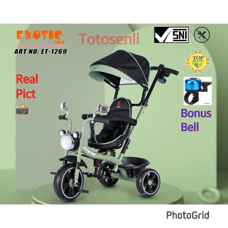 stroller sepeda anak roda tiga EXOTIC ET-1269 tricycle ET-1269