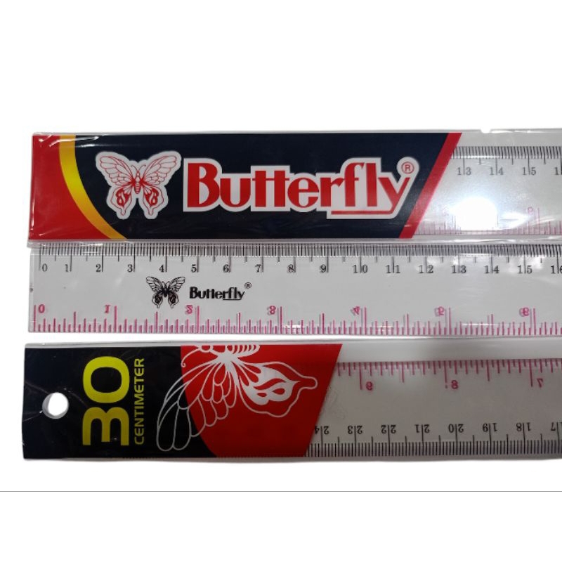 

penggaris BUTTERFLY 30 cm, harga di atas untuk 1 lusin (12pcs)