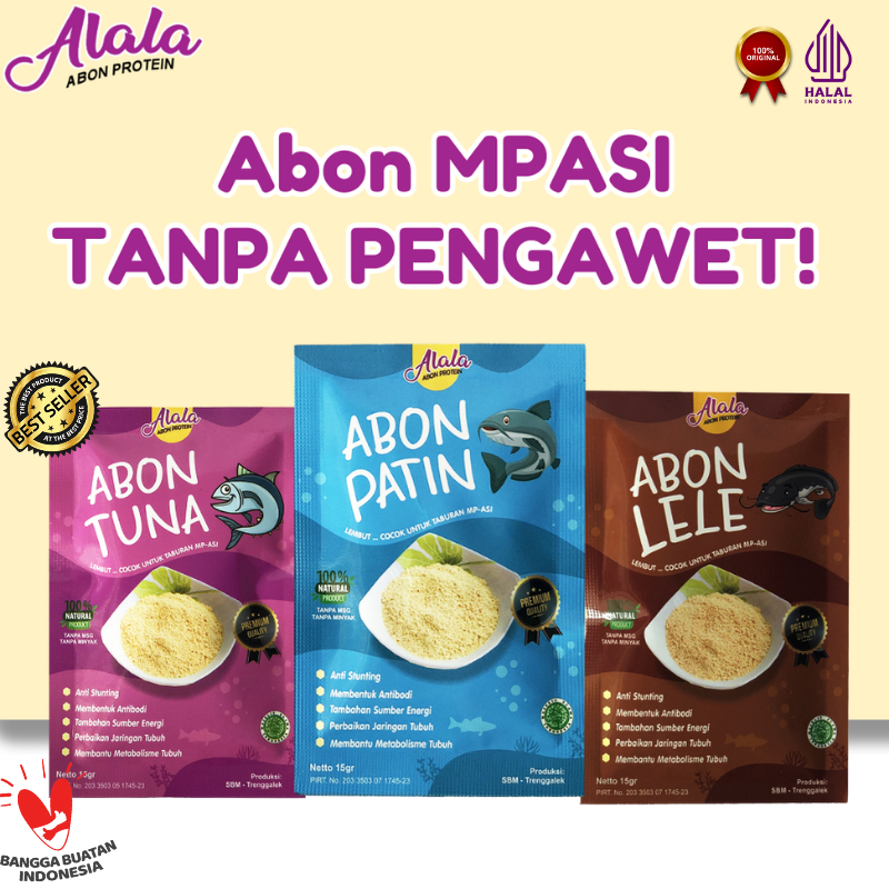 

Alala Abon Mpasi Booster Bb Penambah Nafsu Makan bayi 8+ Abon Anak Rasa Patin Tuna Lele