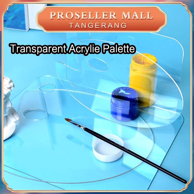 

KODE O79A 23CMPalet Bening Akrilik Acrylic Palette Palet Lukis Akrilik Transparan Oval
